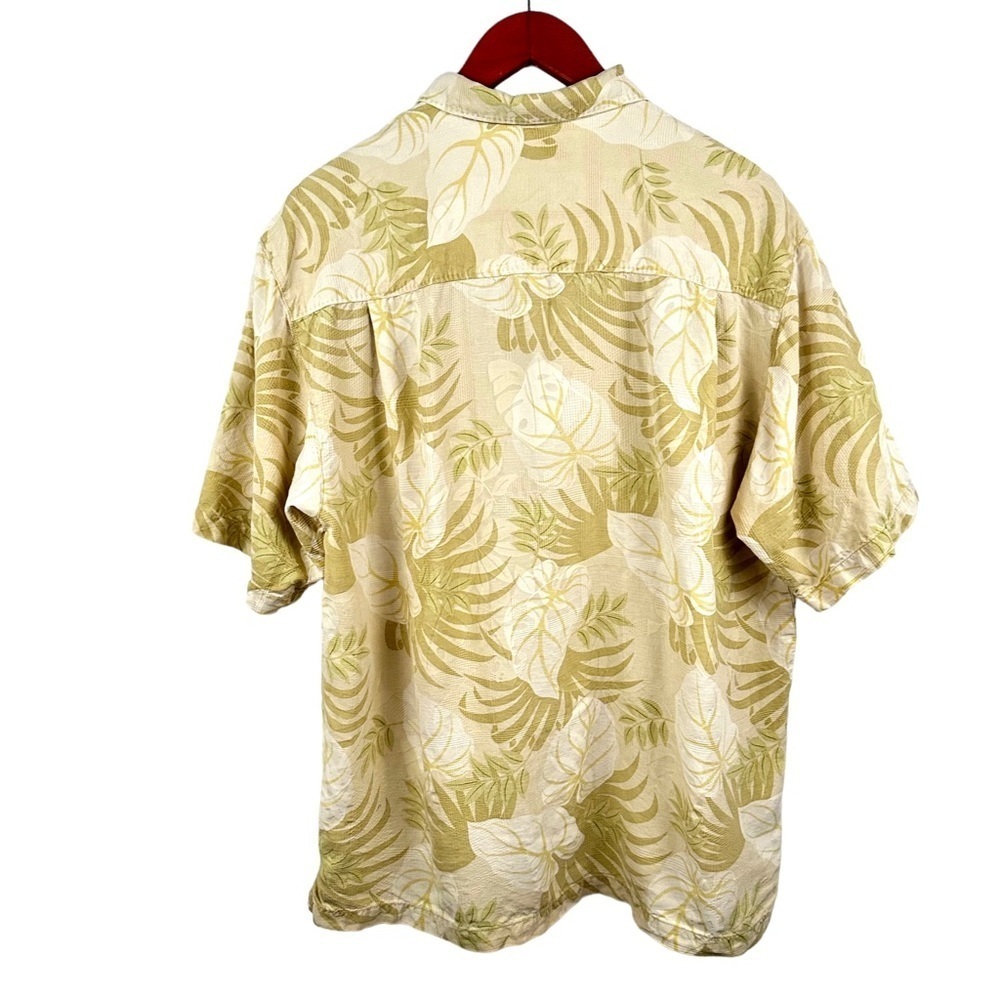 TOMMY BAHAMA Vintage Silk Tropical Palm Print Button Down Short Sleeve Shirt - Picture 2 of 8